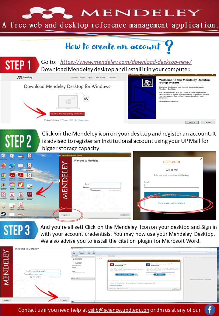 How to login to the Mendeley using the UP webmail account.